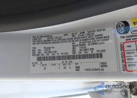 2014 Ford Fiesta S from USA, damaged, VIN 3FADP4AJ0EM116997